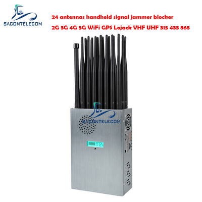 24 Antennen Portable Signal Jammer 24w 20m Radius für alle Signale