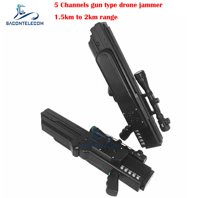 UAV Gun Drone Signal Jammer Blocker 1500 Meter 5 Kanäle eingebaute Batterie