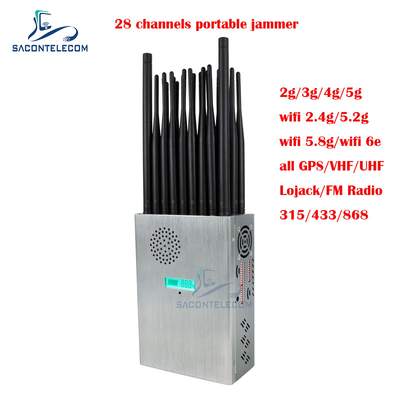 27 Antennen Tragbare Mobilfunk-Signalverstörer 28w für Wifi GPS FM-Radio