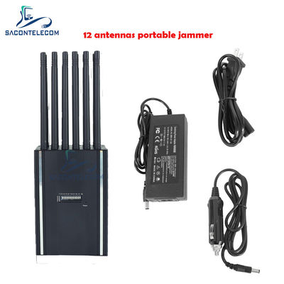12 Kanäle 12W Portable Cell Phone Jammer mit einem Störradius von 15m zur Sperrung von Mobilfunksignalen