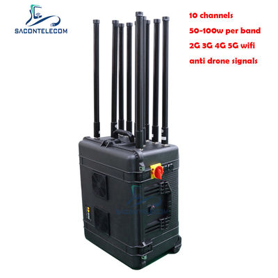 500W Hochleistungs-Manpack-Bombenstörer mit 10 Antennen und 300m Reichweite für Konvoischutz