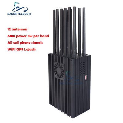 12 Handy Gps-Störsender 2G 3G 4G 5G Wifi der Antennen-60w VHF Lojack