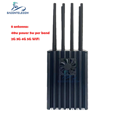 Tragbarer Handy-Signal-Störsender 8 lenkt 4 - 10w pro Band starkes 5G
