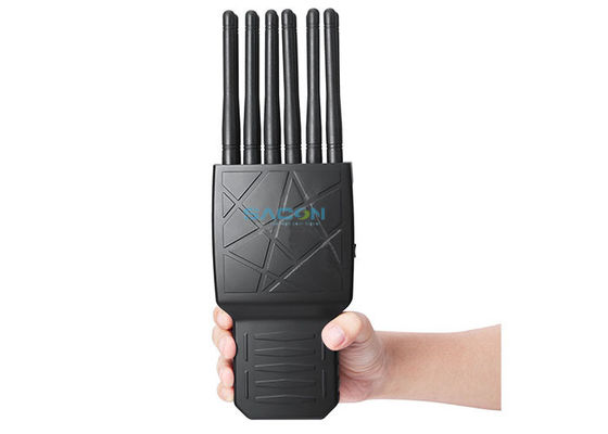 12-Band Handheld Signaljammer mit eingebautem Akku und 5-20M Reichweite zum Blockieren von Mobiltelefonen