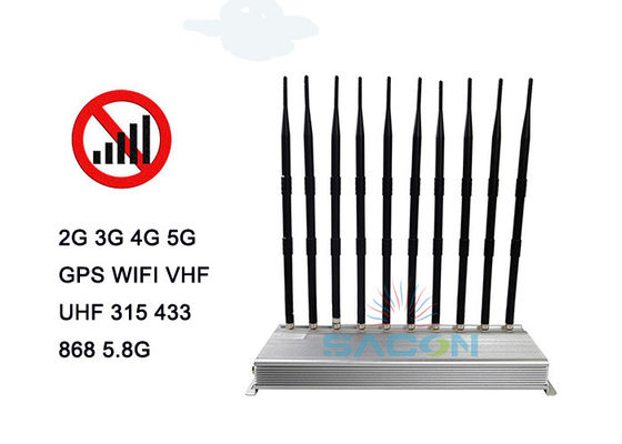 5G-Signalstörgerät für Innenräume mit 10 Antennen und 30 m Radius für 24 Stunden kontinuierlichen Betrieb