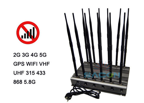 80W 5G-Signalstörgerät mit 12 Antennen und Infrarot-Fernbedienung zur Sperrung von Mobiltelefonen