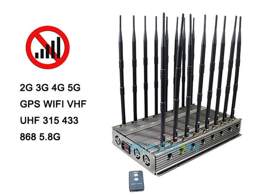 100W 5G-Signalverstörer mit 80m Reichweite und 16-Bänder-Handyblocker für Multi-Frequenz-Störungen