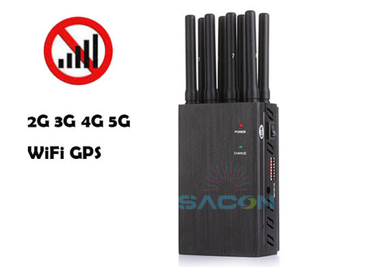 8 Bands Portable Signal Jammer mit 4W Ausgangsleistung und 20m Reichweite für WiFi GPS 2G 3G 4G Blockierung