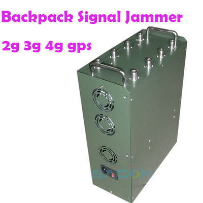 120W 100m Reichweite Rucksackstörer mit 8 Omni-Antennen für 2G 3G 4G 5G VHF UHF WiFi GPS-Signalblockade