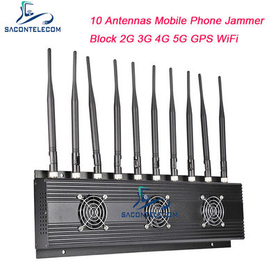 18w 10 Antennen Mobilfunksignalstörgerät VHF UHF Blocker 4G 5G