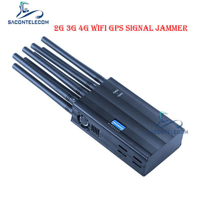 8 Bands Handheld Signal Jammer mit 20m Reichweite und Autoladen für 2G 3G 4G GPS WiFi Blockierung