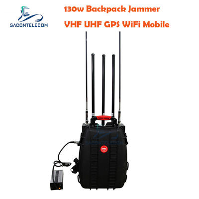 5 Kanäle VHF UHF Manpack Jammer mit 120m Abstand und eingebaute Batterie für tragbare Signalblockade