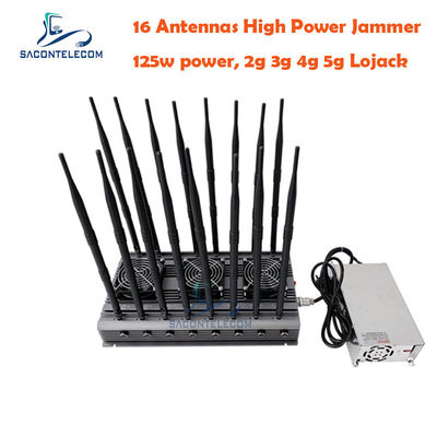16 Antennen 125W Leistung 40m Radius Desktop WLAN Signal Jammer für Multiband-Blockierung