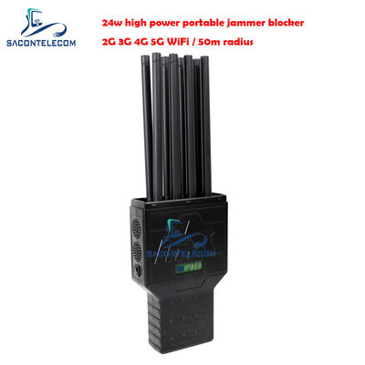 Portable 50m Langstrecken 8 Antennen Signalstörgerät und Mobiltelefonblocker für 2G 3G 4G 5G GPS
