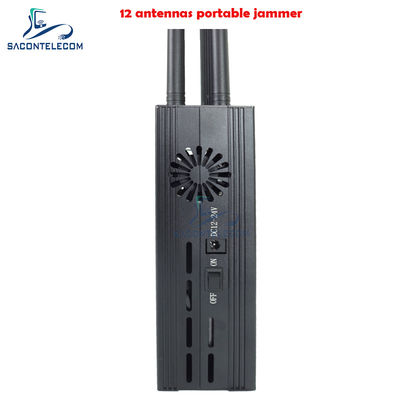 12 Kanäle 12W Portable Cell Phone Jammer mit einem Störradius von 15m zur Sperrung von Mobilfunksignalen