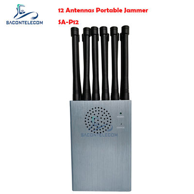 12 Bands 30m Radius Portable Signal Jammer mit eingebauter Batterie für 4G 5G GPS Lojack