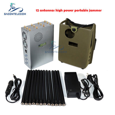 GPSL1 Lojack Portable Signal Jammer mit 37W Gesamtleistung 12 Bands Abdeckung und 40m Schutzradius