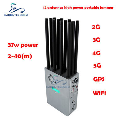 GPSL1 Lojack Portable Signal Jammer mit 37W Gesamtleistung 12 Bands Abdeckung und 40m Schutzradius