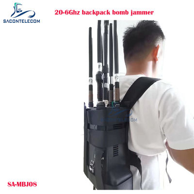 20-6000MHz Manpack Drohnenstörgerät mit 100W Leistung und 40m Störweite Rucksack Bombe Störgerät UAV Signalblocker