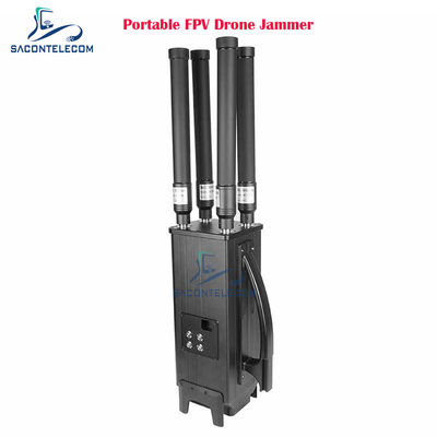 160W 4-Band tragbarer Drohnensignalstörer mit 1,5 km Störreichweite und integriertem Akku