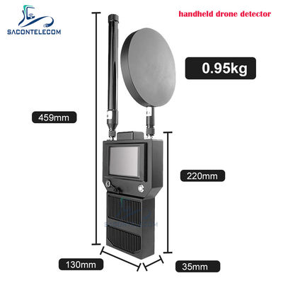 Tragbarer Handheld-UAV-Drohnen-Signaldetektor mit 1,5 km bis 2 km Erkennungsdistanz und 400-6000 MHz Frequenzbereich