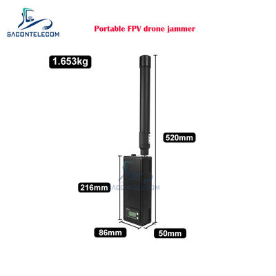 Portable Handheld FPV Drone Jammer mit einer Reichweite von 1,5 km und einer hohen Leistung von 50 Watt für die Störung von Drohnensignal
