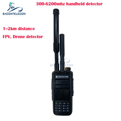2 km Fpv Handheld Drohnen Detektor 300-6200 MHz 2 Antennen Portable Anti-Drone Signal Detektor