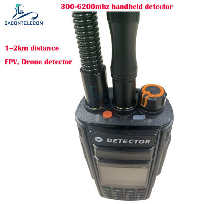 2 km Fpv Handheld Drohnen Detektor 300-6200 MHz 2 Antennen Portable Anti-Drone Signal Detektor
