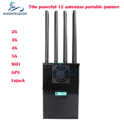 12-Band-Handheld-Mobilfunksignal-Störsender mit 70 Watt Leistung und bis zu 60 m Radius