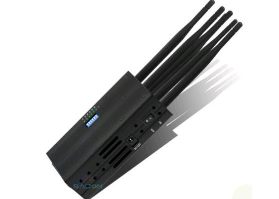 6 Antennen Portable Mobile Phone Jammer mit Lithium-Batterie und 15m Störbereich