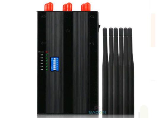 6 Antennen Portable Mobile Phone Jammer mit Lithium-Batterie und 15m Störbereich
