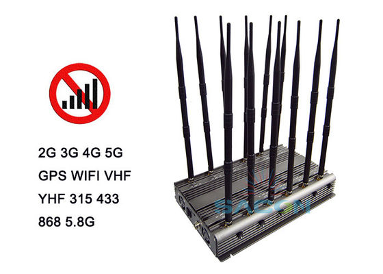 80W 5G-Signalstörgerät mit 12 Antennen und Infrarot-Fernbedienung zur Sperrung von Mobiltelefonen