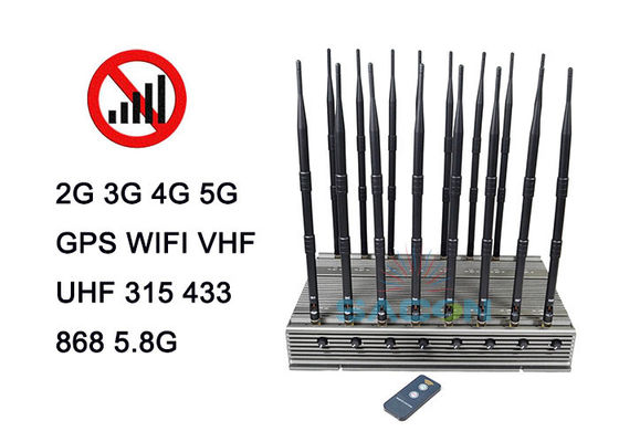 16 Antennen 5G Signal Jammer Blocker mit 100W Ausgangsleistung und 80m Störreichweite