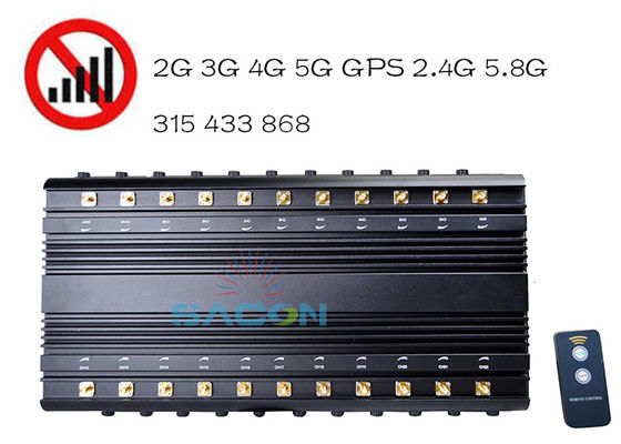22 Antennen 42W Ausgangsleistung Signalstörgerät mit 40m Störbereich für Mobilfunk- und WLAN-Blocking