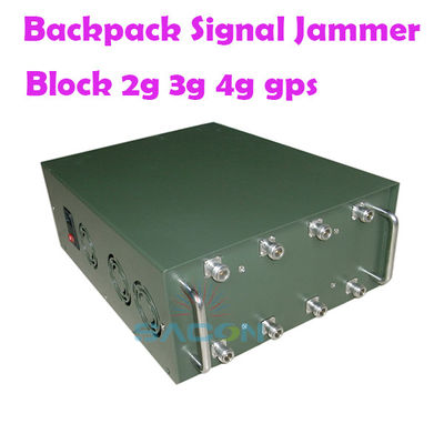 120W Ausgangsleistung Rucksacksignalstörgerät mit 8 Antennen und 100m Reichweite für 2G 3G 4G 5G VHF UHF WiFi GPS-Blocking