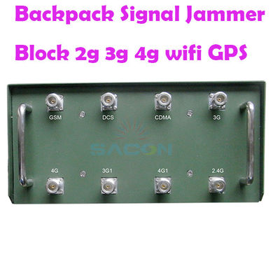 120W Ausgangsleistung Rucksacksignalstörgerät mit 8 Antennen und 100m Reichweite für 2G 3G 4G 5G VHF UHF WiFi GPS-Blocking