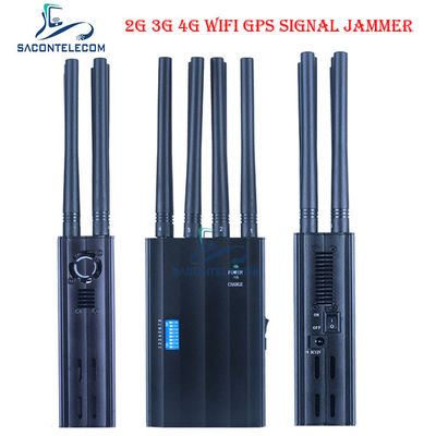 8 Bands Handheld Signal Jammer mit 20m Reichweite und Autoladen für 2G 3G 4G GPS WiFi Blockierung