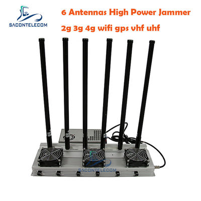 93W Hochleistungs-UHF LTE-Signalstörgerät mit 6 Kanälen und 50-150 Meter Reichweite