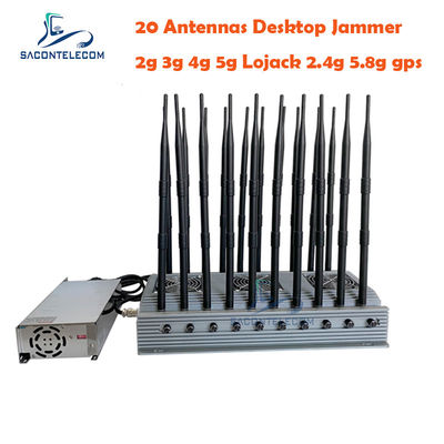 20 Bands 60m Radius 155W Hochleistungs-Handysignalstörgerät für GSM CDMA DCS PCS 3G 4G 5G