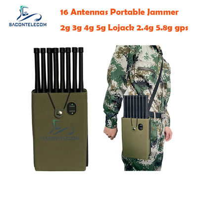 16 Antennen 16W 4G LTE 5G Lojack Tragbares Signal-Jammer mit 30m Reichweite und Handheld-Design