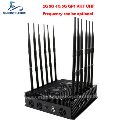 12 Antennen 80W Leistung Multifrequenz-Signaljammer Desktop-WLAN-Blocker für 2G 3G 4G 5G WLAN GPS
