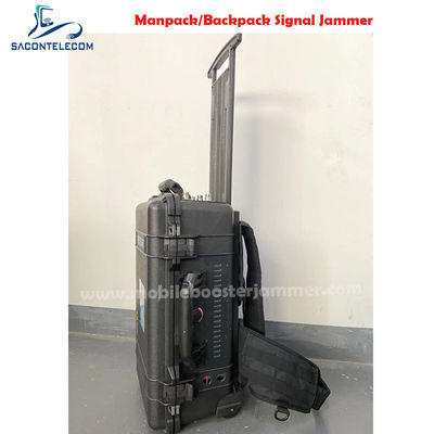 120W Hochleistungs-6-Kanal-Manpack-Jammer mit Pellican-Koffer für 2G 3G 4G 5G VHF UHF GPS WiFi Blockierung