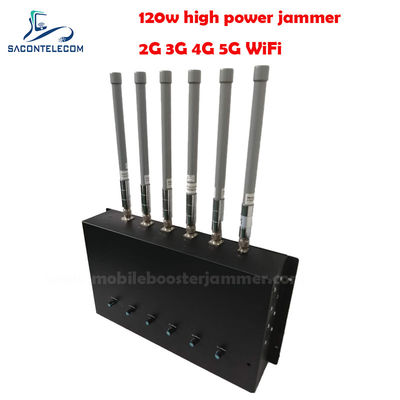 180W 6 Kanäle Desktop Signal Jammer mit 20-150m Störradius für 2G 3G 4G 5G GSM CDMA Blockierung