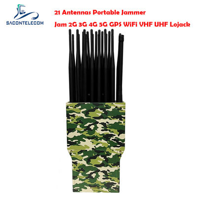 21 Kanäle 5G Signal Jammer Blocker mit 16000mAH Batterie und 2-30m Störbereich