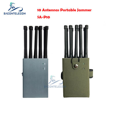 10 Antennen Portable Signal Jammer mit 30m Reichweite und 10W Ausgangsleistung für GPS Lora Lojack Funkfrequenz Störung