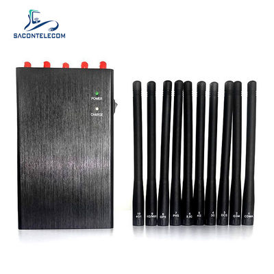 10W Leistung 20m Radius 10 Kanäle Portable Signal Jammer Blocker für WiFi GPS 2G 3G 4G 5G