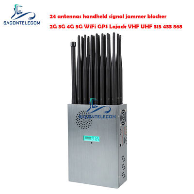 24 Antennen 24W Ausgangsleistung 20m Radius Tragbare Signalstörung Handheld Störung für alle Signale