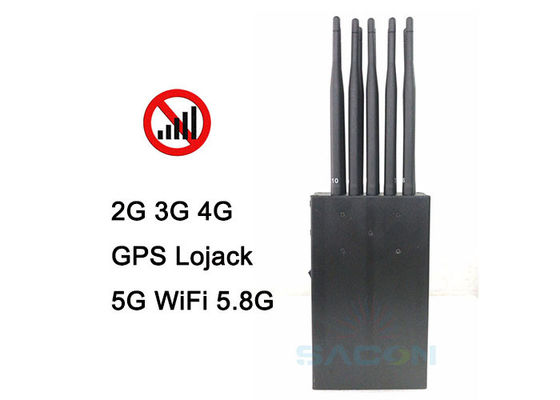 Handheld 5G Signal Jammer Blocker mit 10 Antennen 15m Reichweite und 8000mAh Batterie